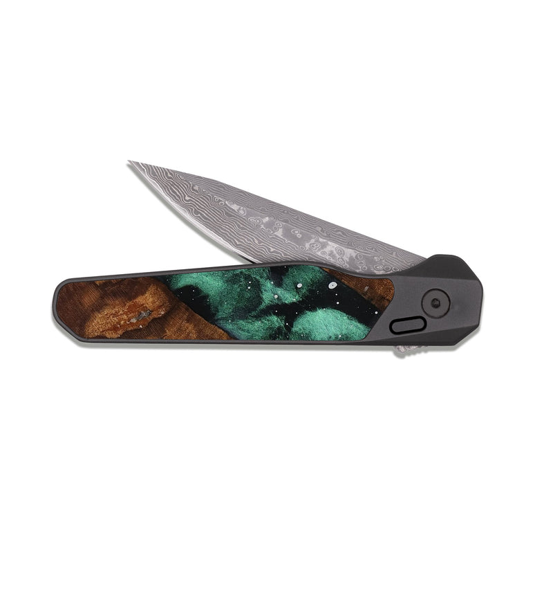 EDC Dark Damascus Wood Pocket Knife - Kaiser (Cosmos, 819211)