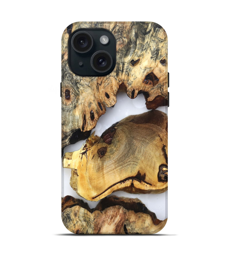 iPhone 15 Wood Live Edge Phone Case - Frank (Clear, 819222)