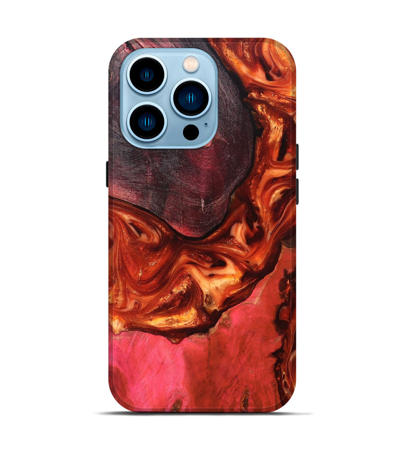 iPhone 14 Pro Wood Live Edge Phone Case - Dasia (Red, 819223)