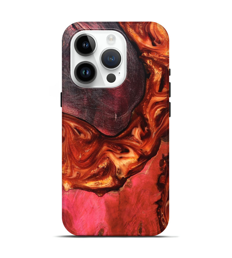iPhone 15 Pro Wood Live Edge Phone Case - Dasia (Red, 819223)