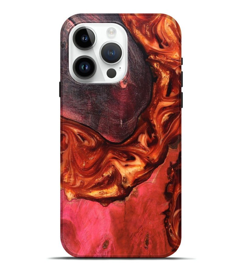 iPhone 15 Pro Max Wood Live Edge Phone Case - Dasia (Red, 819223)