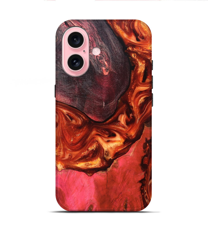 iPhone 16 Wood Live Edge Phone Case - Dasia (Red, 819223)