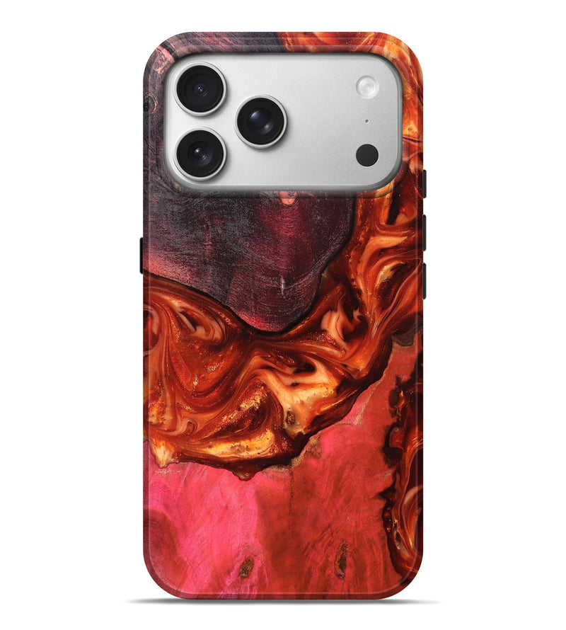iPhone 17 Pro Max Wood Live Edge Phone Case - Dasia (Red, 819223)