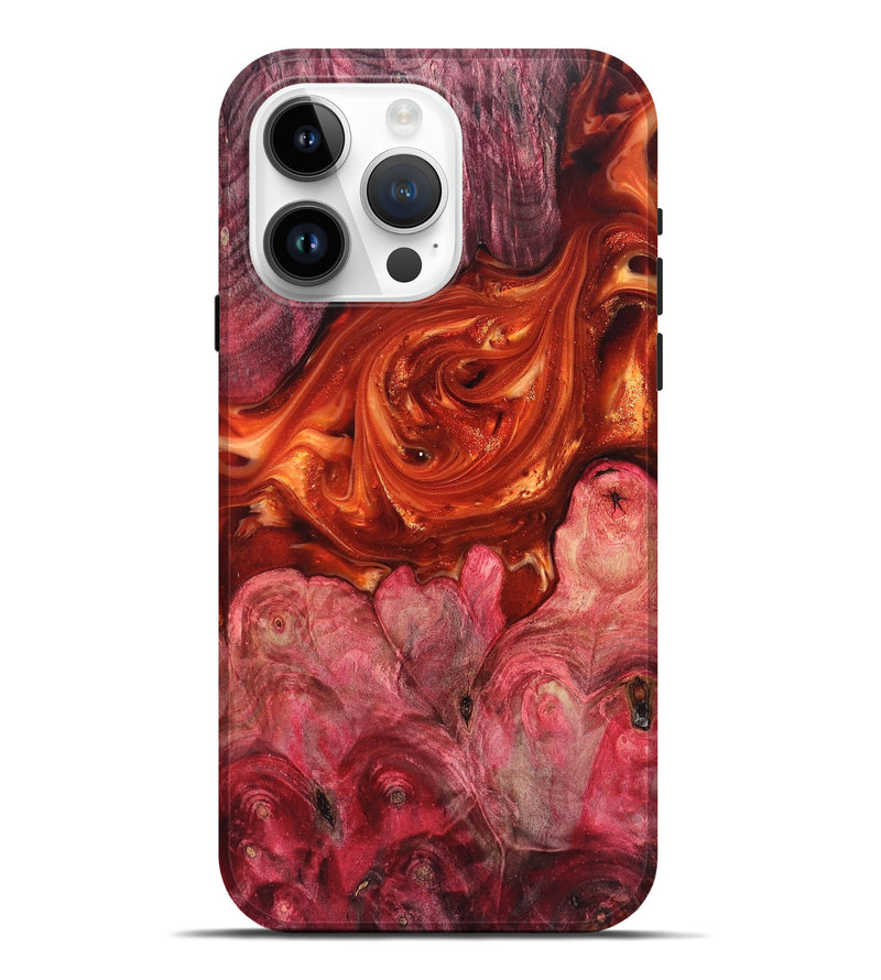 iPhone 15 Pro Max Wood Live Edge Phone Case - Ivan (Red, 819225)