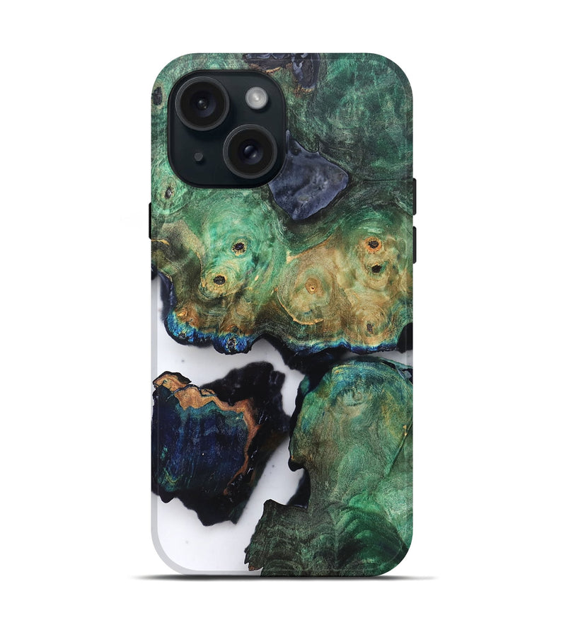 iPhone 15 Wood Live Edge Phone Case - Rosalyn (Clear, 819226)