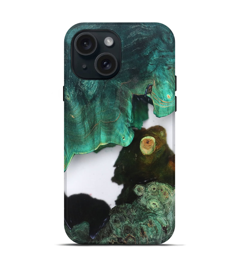 iPhone 15 Wood Live Edge Phone Case - Avianna (Clear, 819227)