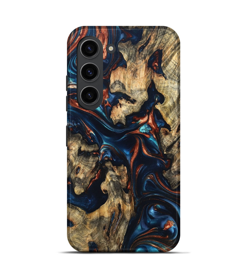 Galaxy S23 Wood Live Edge Phone Case - Rowland (Teal & Gold, 819229)