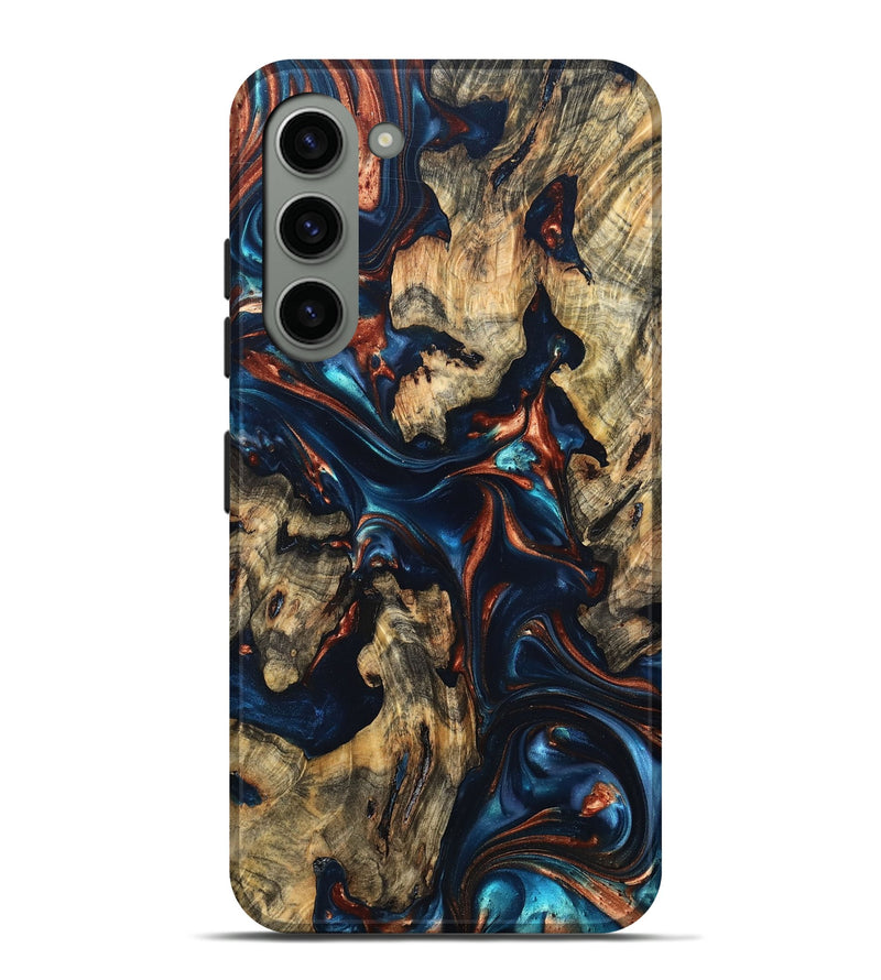 Galaxy S23 Plus Wood Live Edge Phone Case - Rowland (Teal & Gold, 819229)