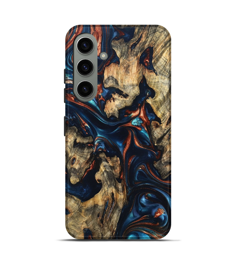 Galaxy S24 Wood Live Edge Phone Case - Rowland (Teal & Gold, 819229)