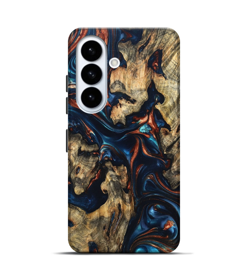 Galaxy S26 Wood Live Edge Phone Case - Rowland (Teal & Gold, 819229)