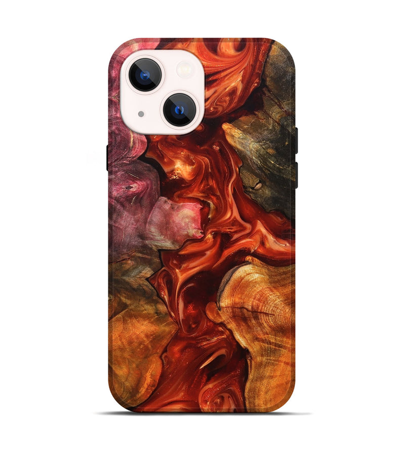 iPhone 14 Wood Live Edge Phone Case - Darien (Red, 819232)