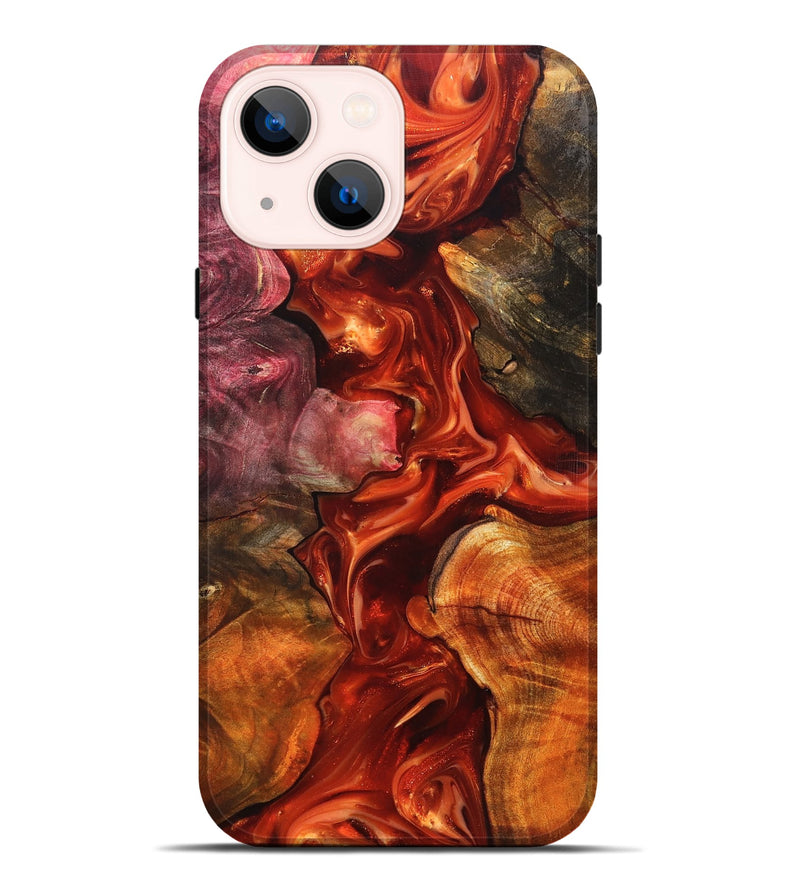 iPhone 14 Plus Wood Live Edge Phone Case - Darien (Red, 819232)