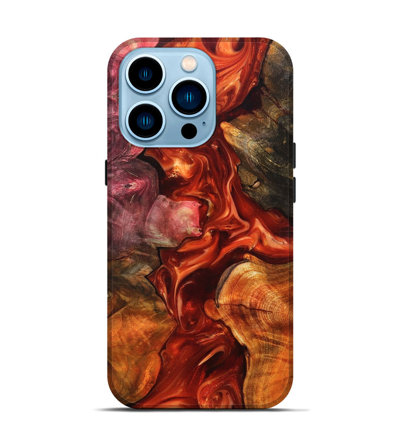 iPhone 14 Pro Wood Live Edge Phone Case - Darien (Red, 819232)