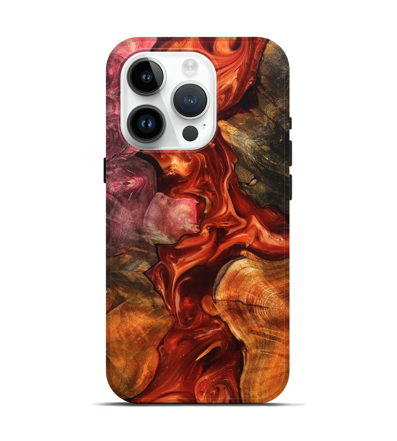 iPhone 15 Pro Wood Live Edge Phone Case - Darien (Red, 819232)