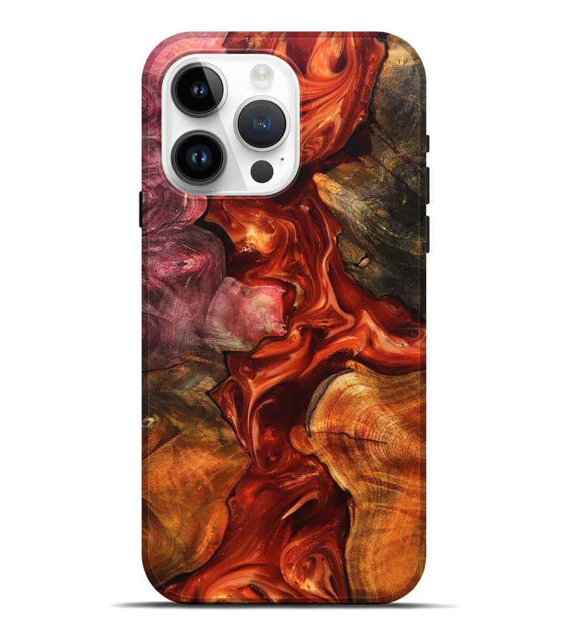iPhone 15 Pro Max Wood Live Edge Phone Case - Darien (Red, 819232)