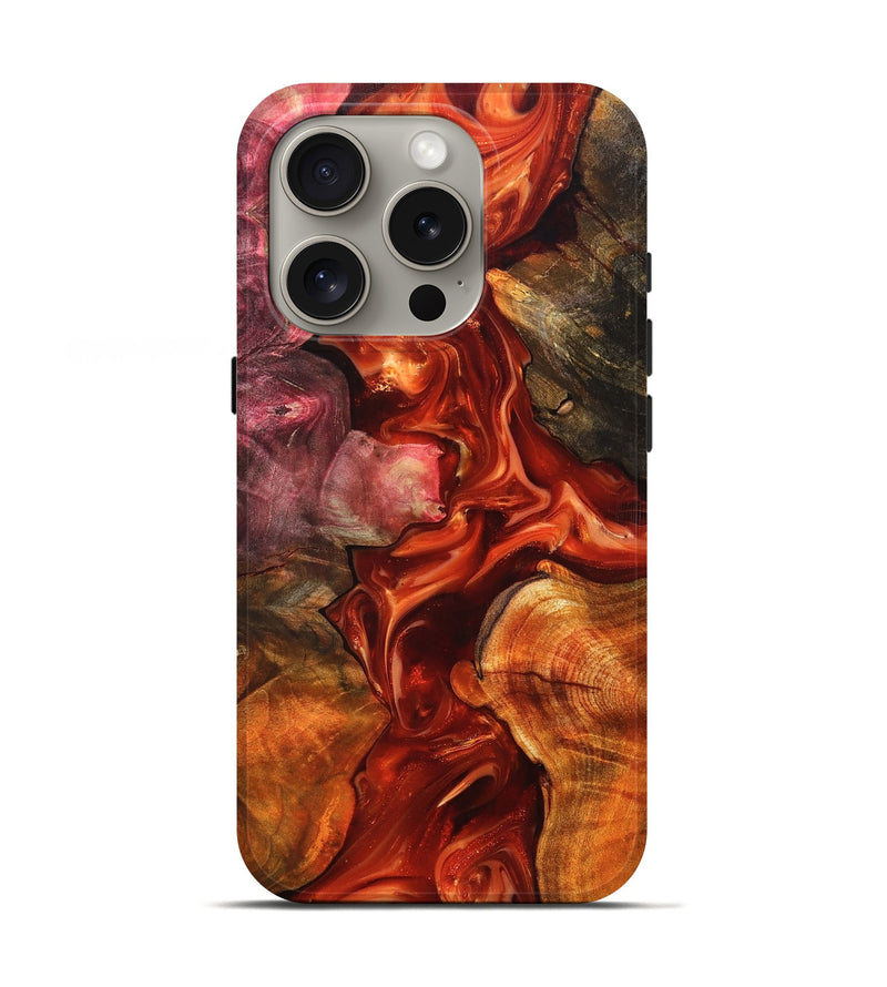 iPhone 16 Pro Wood Live Edge Phone Case - Darien (Red, 819232)