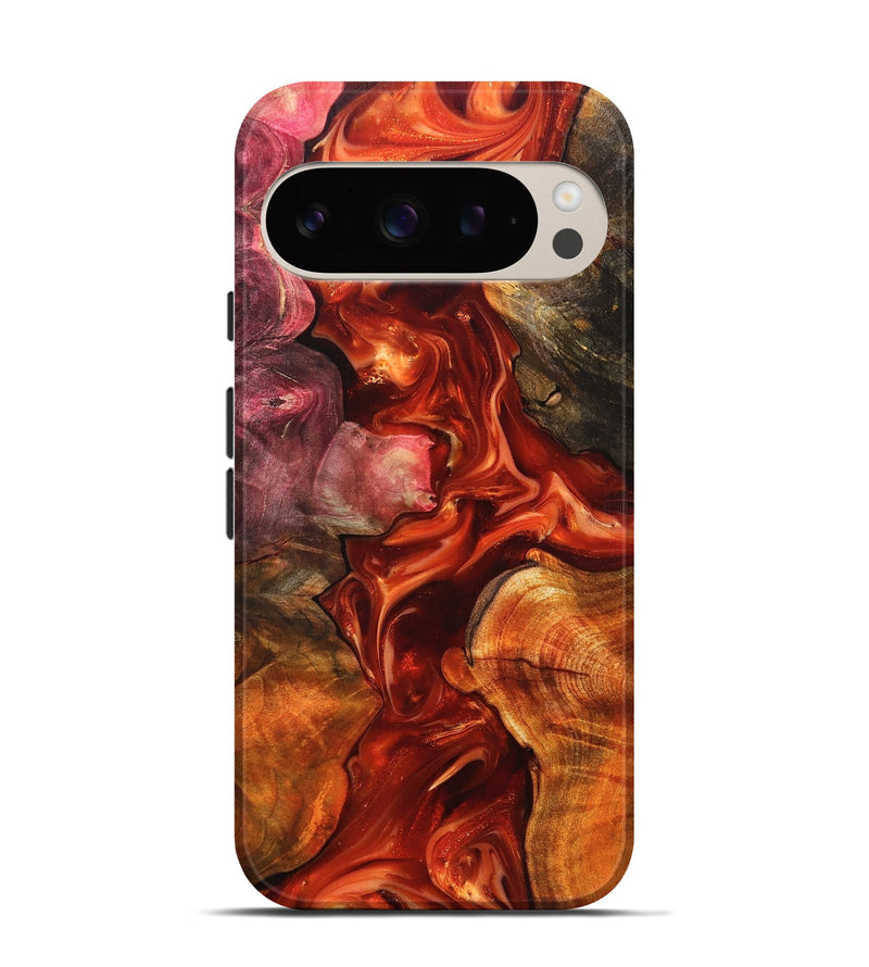 Pixel 9 Wood Live Edge Phone Case - Darien (Red, 819232)