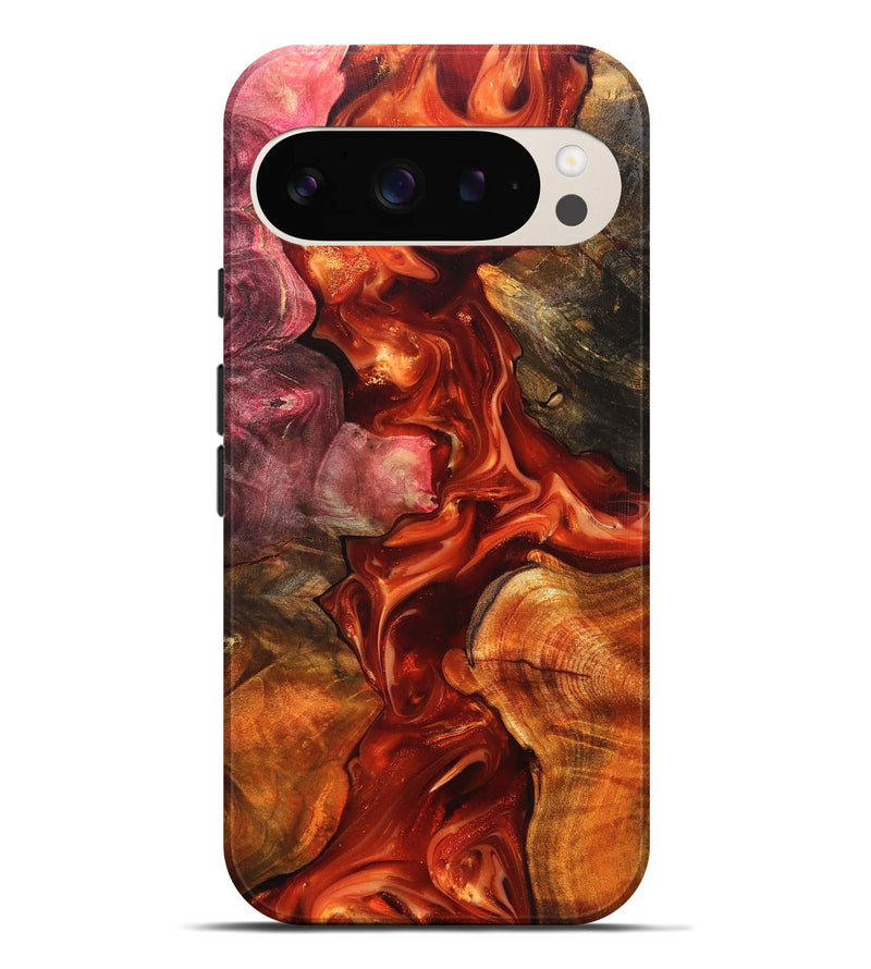 Pixel 9 Pro XL Wood Live Edge Phone Case - Darien (Red, 819232)