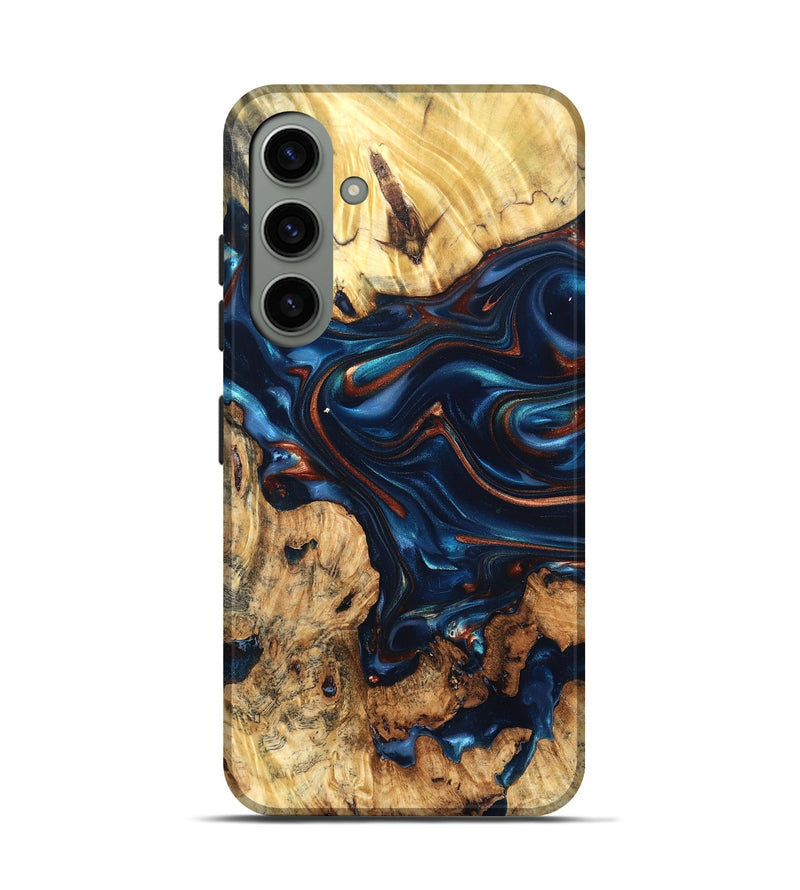 Galaxy S24 Wood Live Edge Phone Case - Mila (Teal & Gold, 819233)
