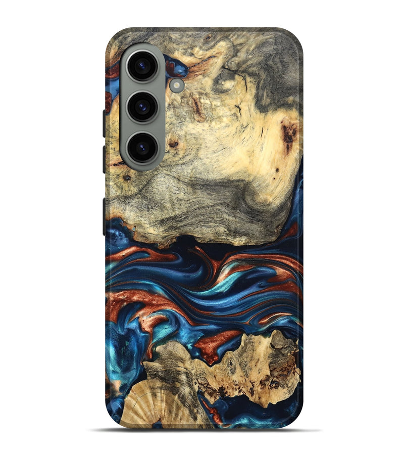Galaxy S24 Plus Wood Live Edge Phone Case - Monty (Teal & Gold, 819234)