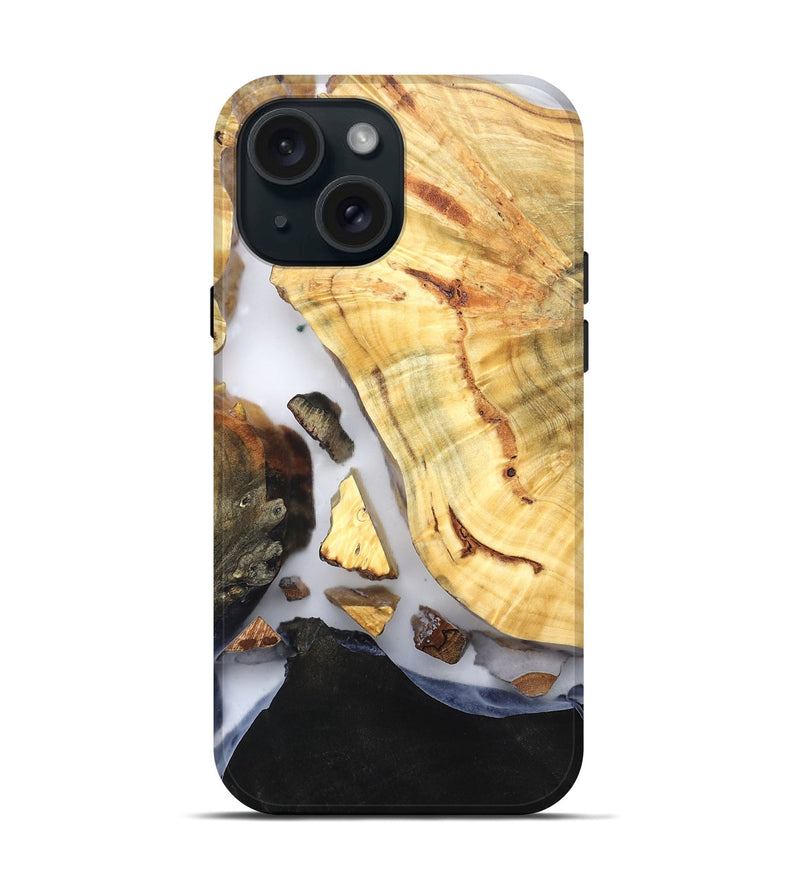 iPhone 15 Wood Live Edge Phone Case - Lyndsay (Clear, 819235)