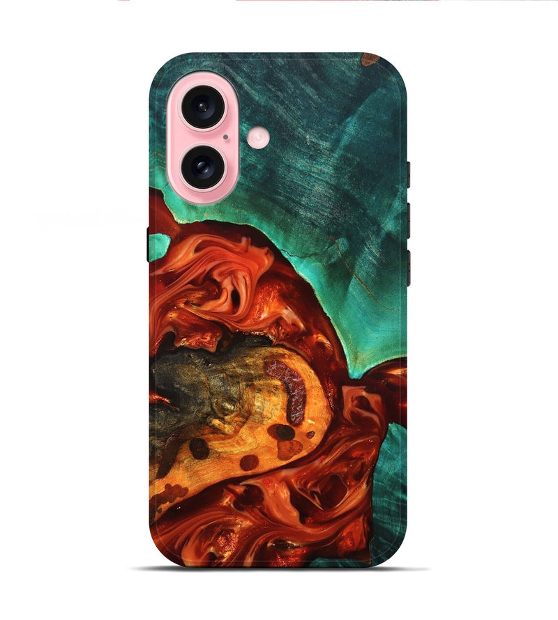iPhone 16 Wood Live Edge Phone Case - Jax (Red, 819241)