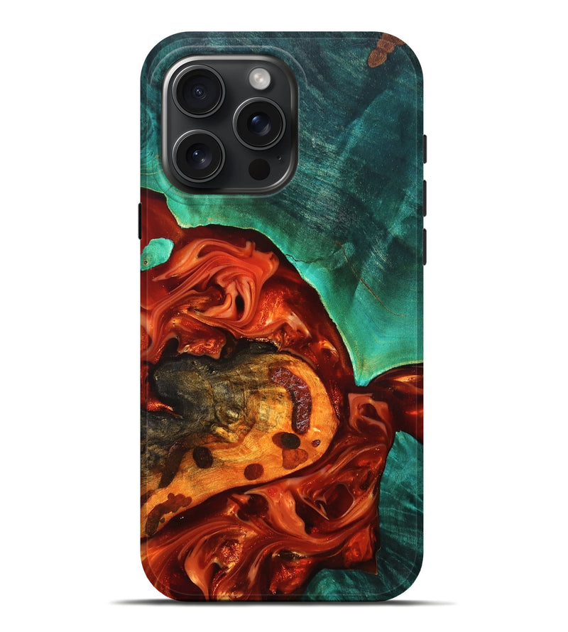 iPhone 16 Pro Max Wood Live Edge Phone Case - Jax (Red, 819241)