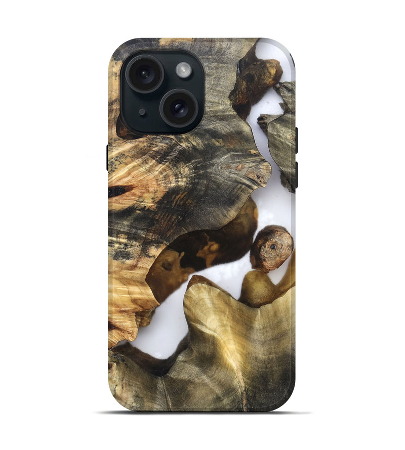 iPhone 15 Wood Live Edge Phone Case - Marian (Clear, 819248)