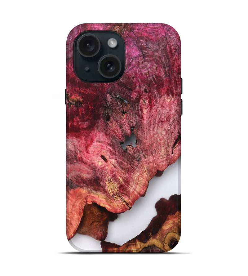 iPhone 15 Wood Live Edge Phone Case - Jalen (Clear, 819249)