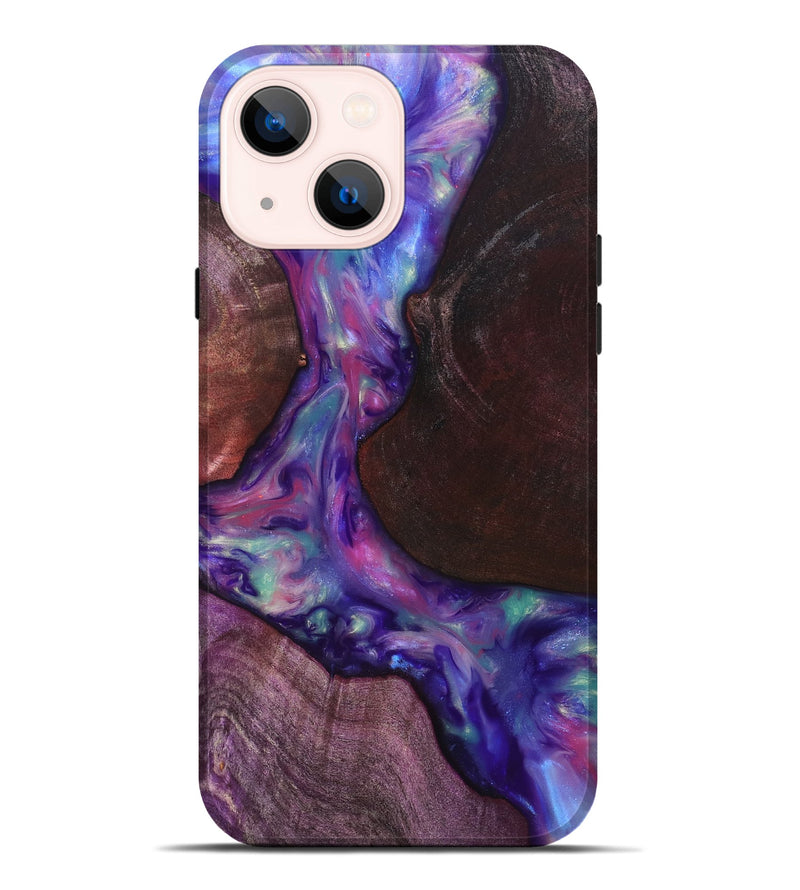 iPhone 14 Plus Wood Live Edge Phone Case - Candy (Purple, 819251)