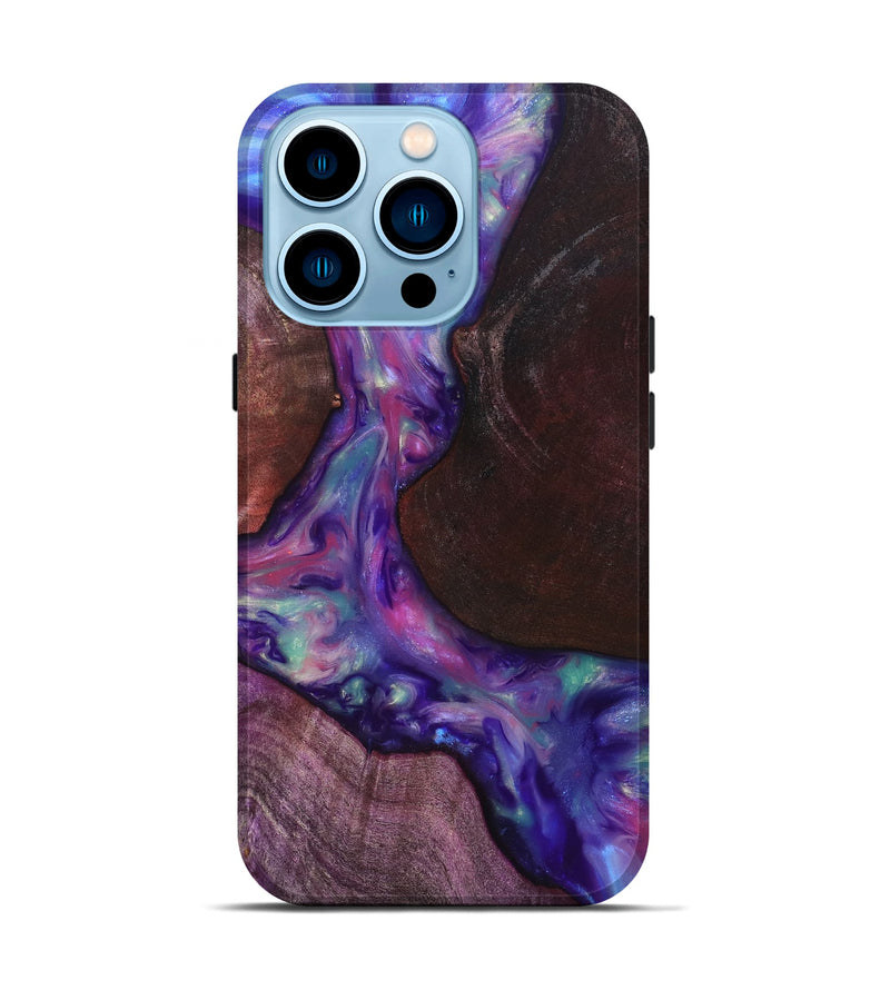 iPhone 14 Pro Wood Live Edge Phone Case - Candy (Purple, 819251)