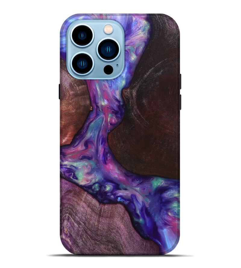 iPhone 14 Pro Max Wood Live Edge Phone Case - Candy (Purple, 819251)