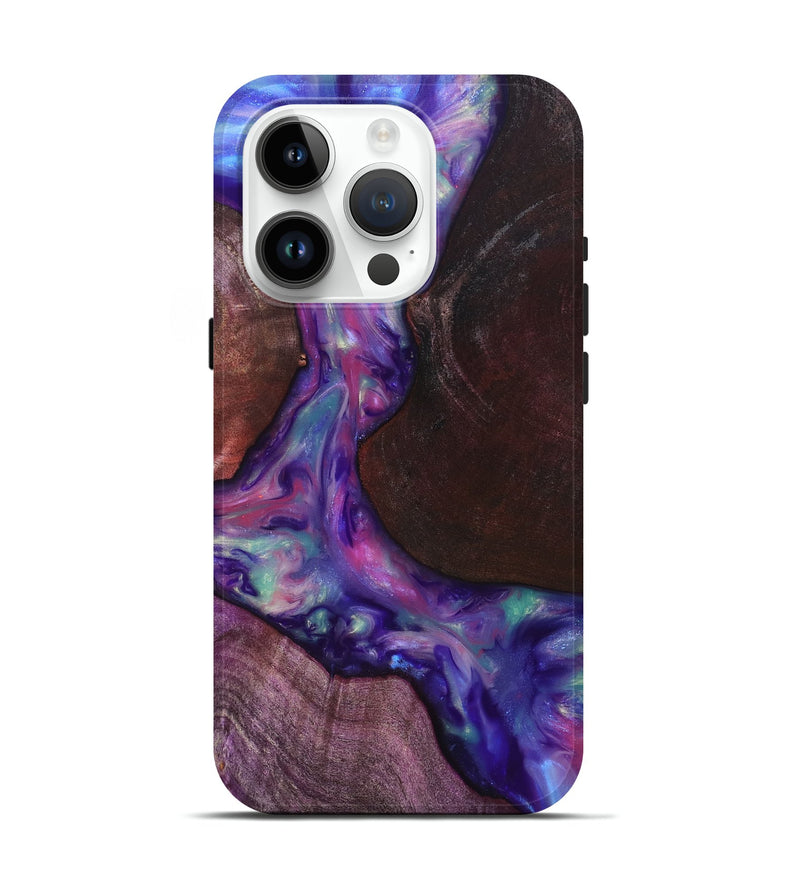 iPhone 15 Pro Wood Live Edge Phone Case - Candy (Purple, 819251)