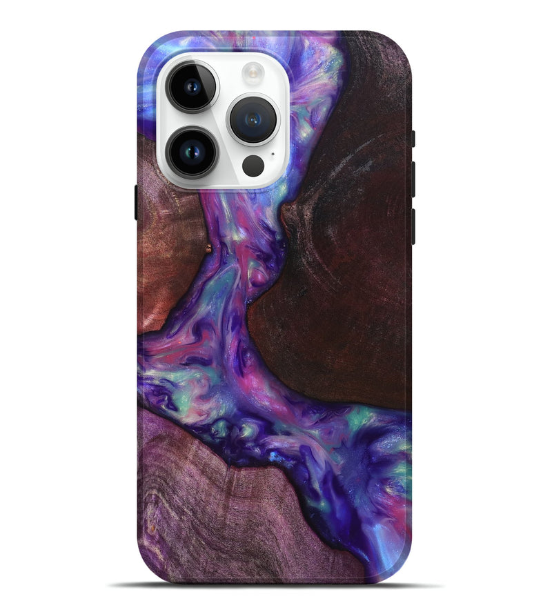 iPhone 15 Pro Max Wood Live Edge Phone Case - Candy (Purple, 819251)