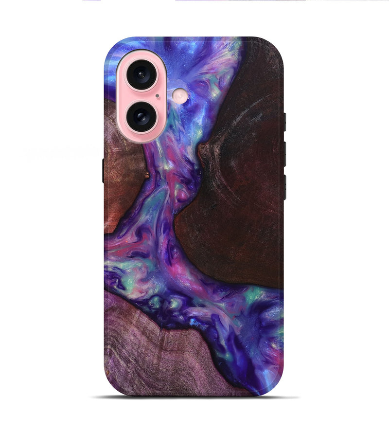 iPhone 16 Wood Live Edge Phone Case - Candy (Purple, 819251)