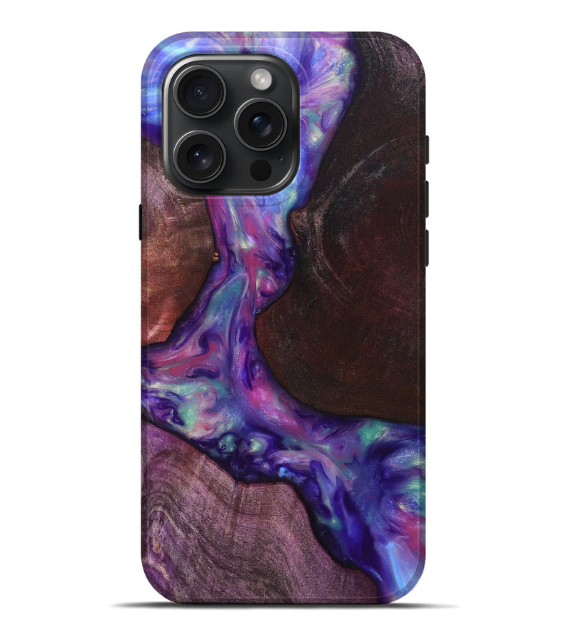iPhone 16 Pro Max Wood Live Edge Phone Case - Candy (Purple, 819251)