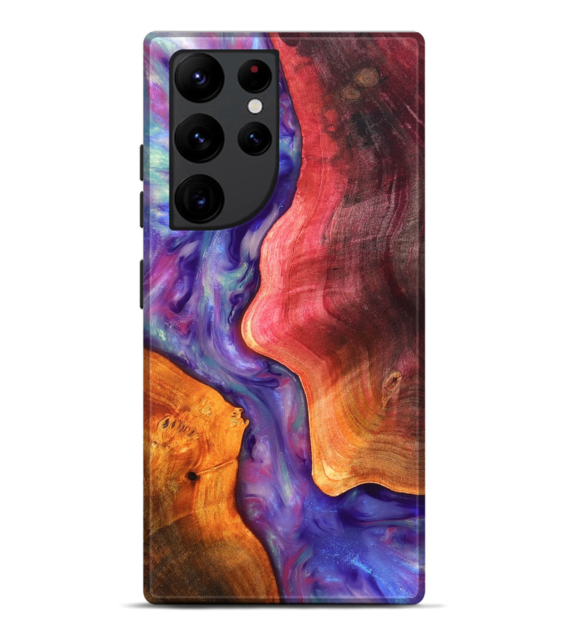 Galaxy S22 Ultra Wood Live Edge Phone Case - Latoya (Fire & Ice, 819252)