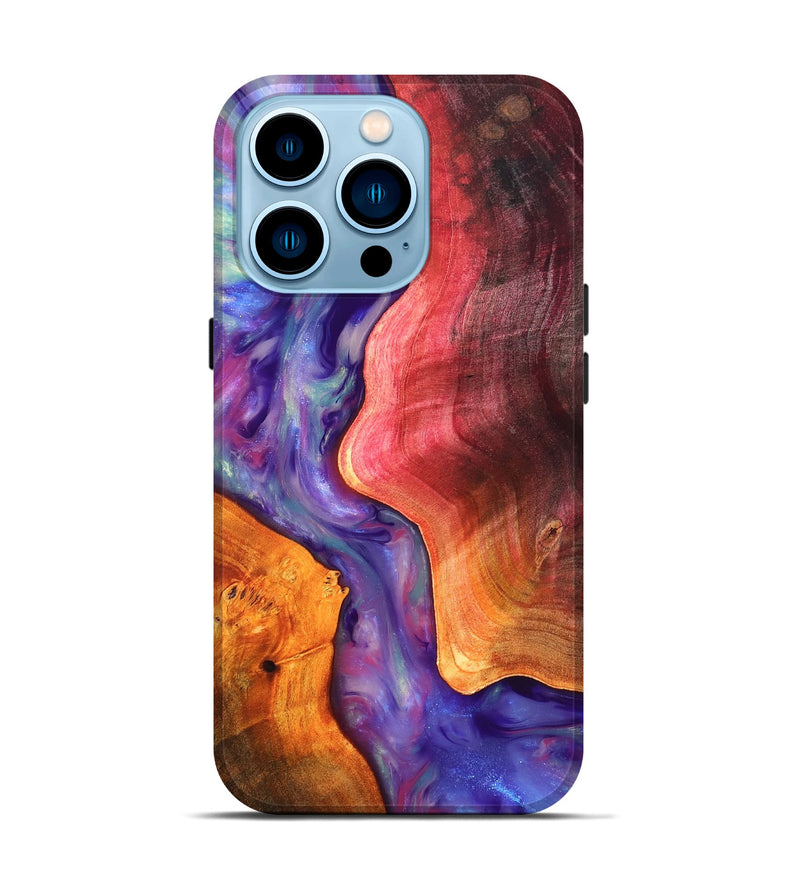 iPhone 14 Pro Wood Live Edge Phone Case - Latoya (Fire & Ice, 819252)