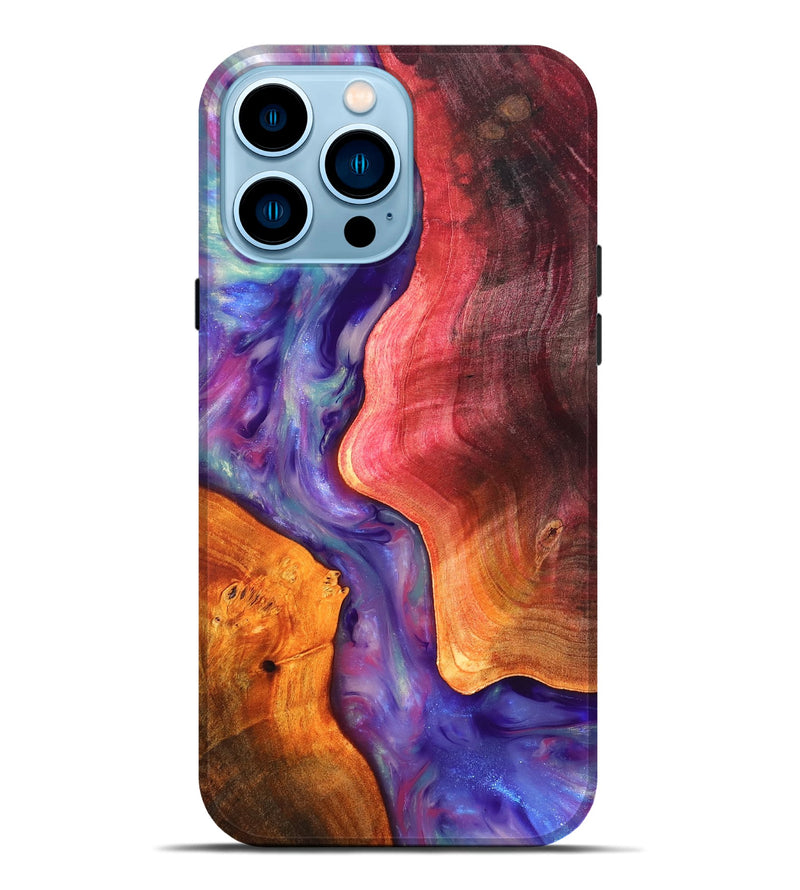 iPhone 14 Pro Max Wood Live Edge Phone Case - Latoya (Fire & Ice, 819252)