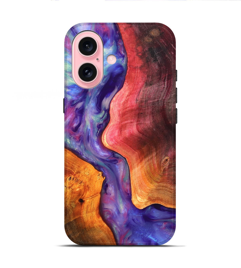 iPhone 16 Wood Live Edge Phone Case - Latoya (Fire & Ice, 819252)