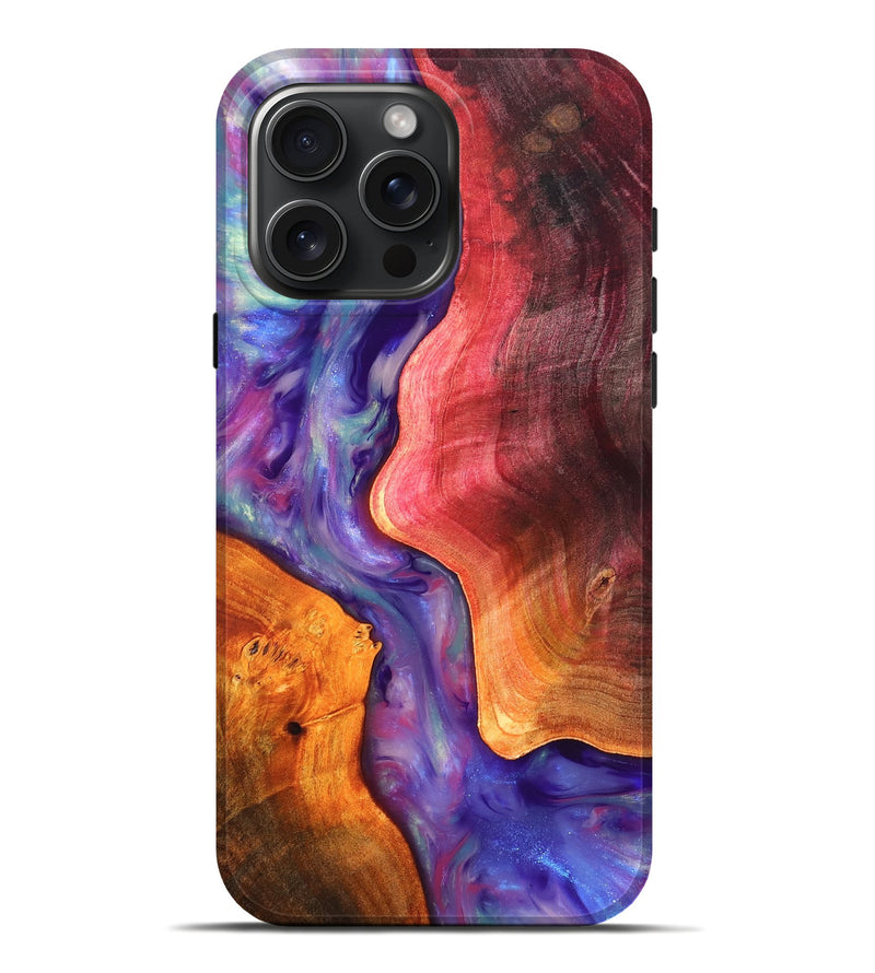 iPhone 16 Pro Max Wood Live Edge Phone Case - Latoya (Fire & Ice, 819252)