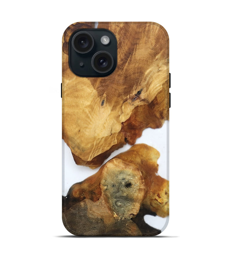 iPhone 15 Wood Live Edge Phone Case - Yasmine (Clear, 819253)
