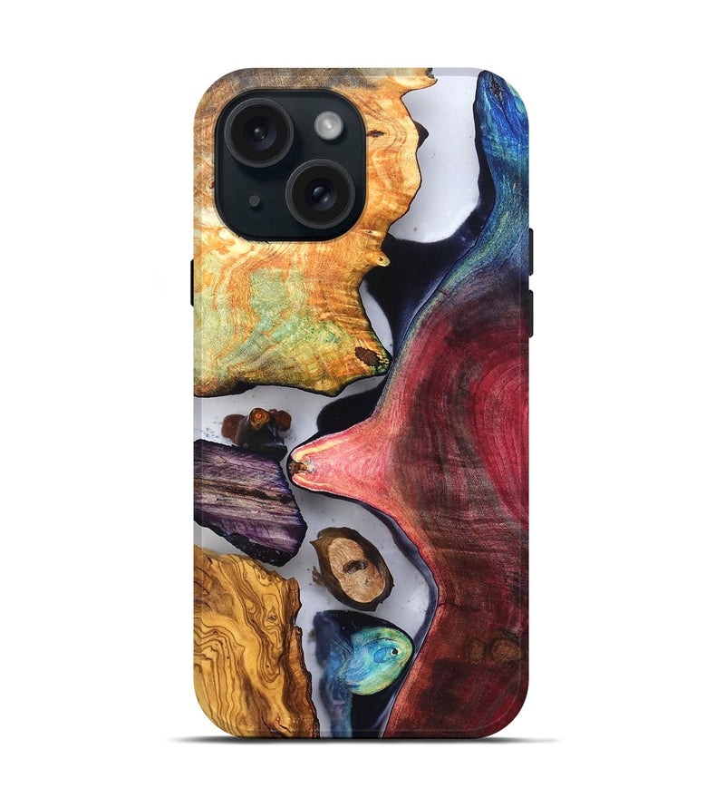 iPhone 15 Wood Live Edge Phone Case - Earline (Clear, 819254)