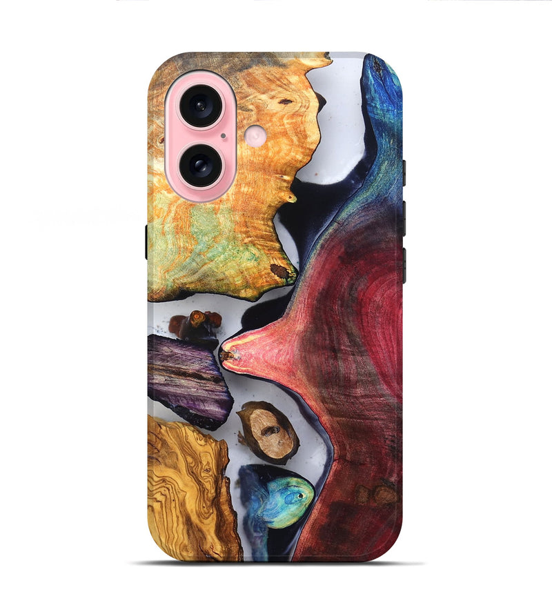 iPhone 16 Wood Live Edge Phone Case - Earline (Clear, 819254)