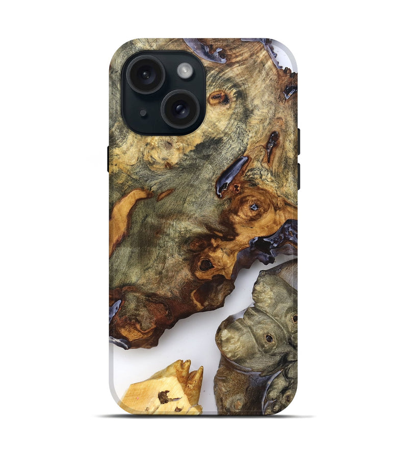 iPhone 15 Wood Live Edge Phone Case - Jorja (Clear, 819255)