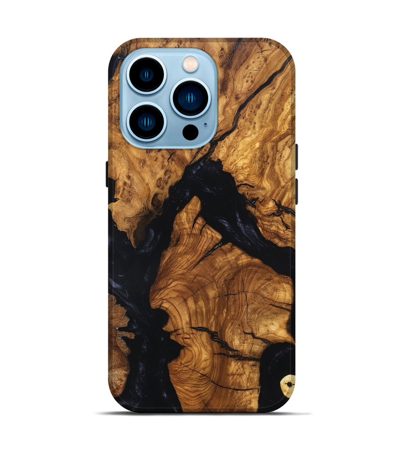 iPhone 14 Pro Wood Live Edge Phone Case - Rod (Ancient Olive, 819257)