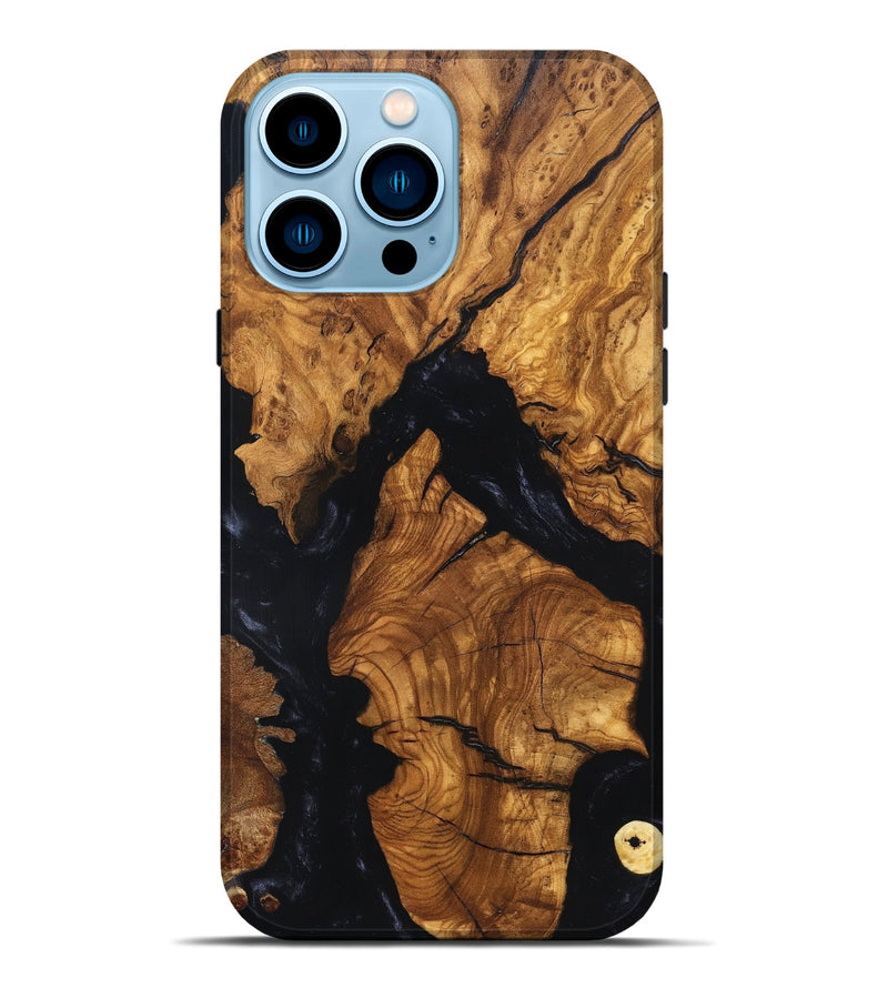 iPhone 14 Pro Max Wood Live Edge Phone Case - Rod (Ancient Olive, 819257)
