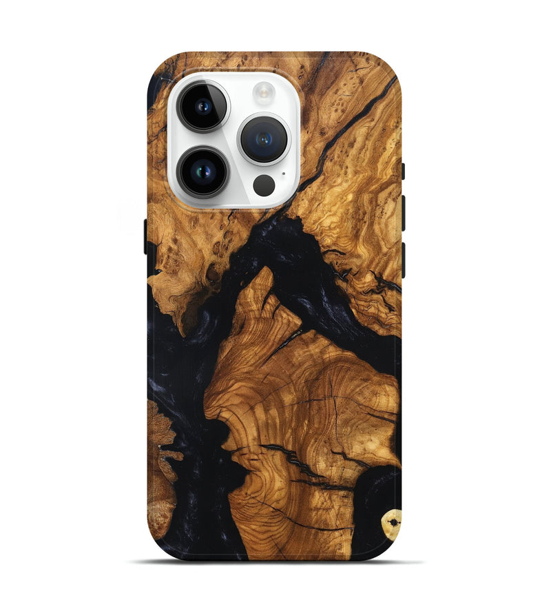iPhone 15 Pro Wood Live Edge Phone Case - Rod (Ancient Olive, 819257)