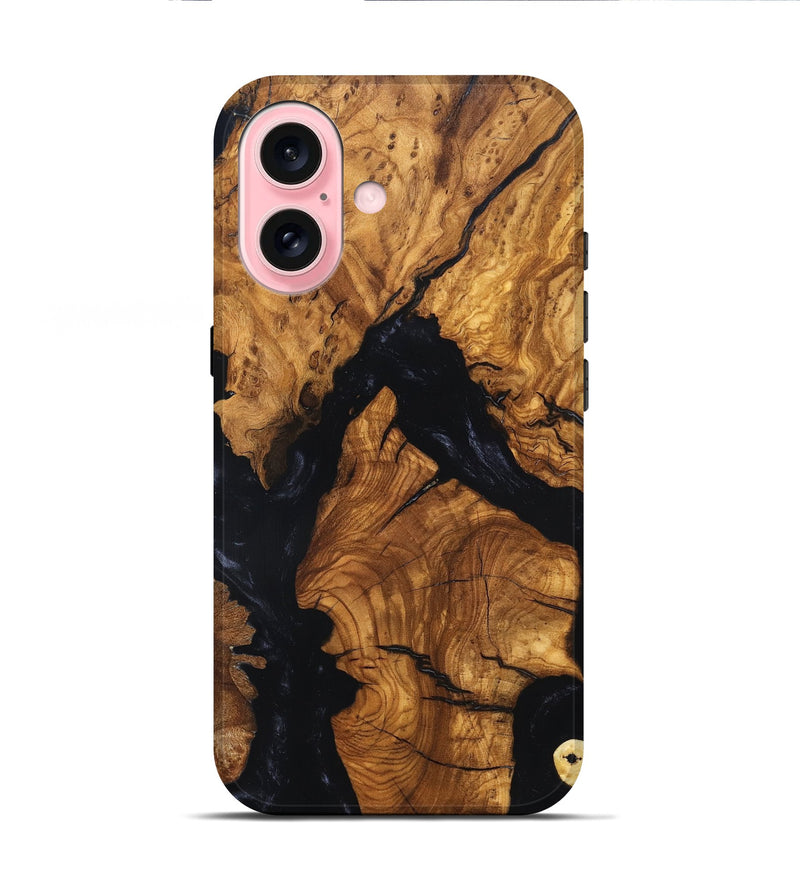 iPhone 16 Wood Live Edge Phone Case - Rod (Ancient Olive, 819257)