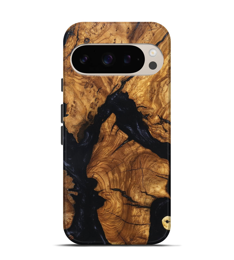 Pixel 9 Pro Wood Live Edge Phone Case - Rod (Ancient Olive, 819257)